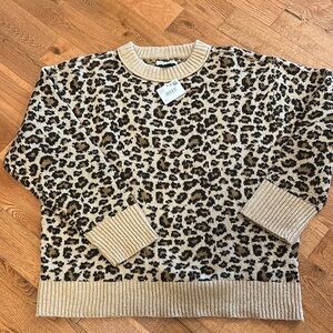 American Eagle Leopard Print Sweater